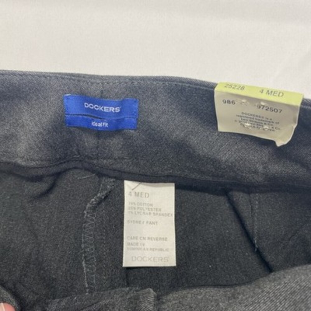 NWT Dockers Sydney Pant Ideal Fit Mid Rise Charcoal Grey Size 4 MED! Brand New - Picture 3 of 6